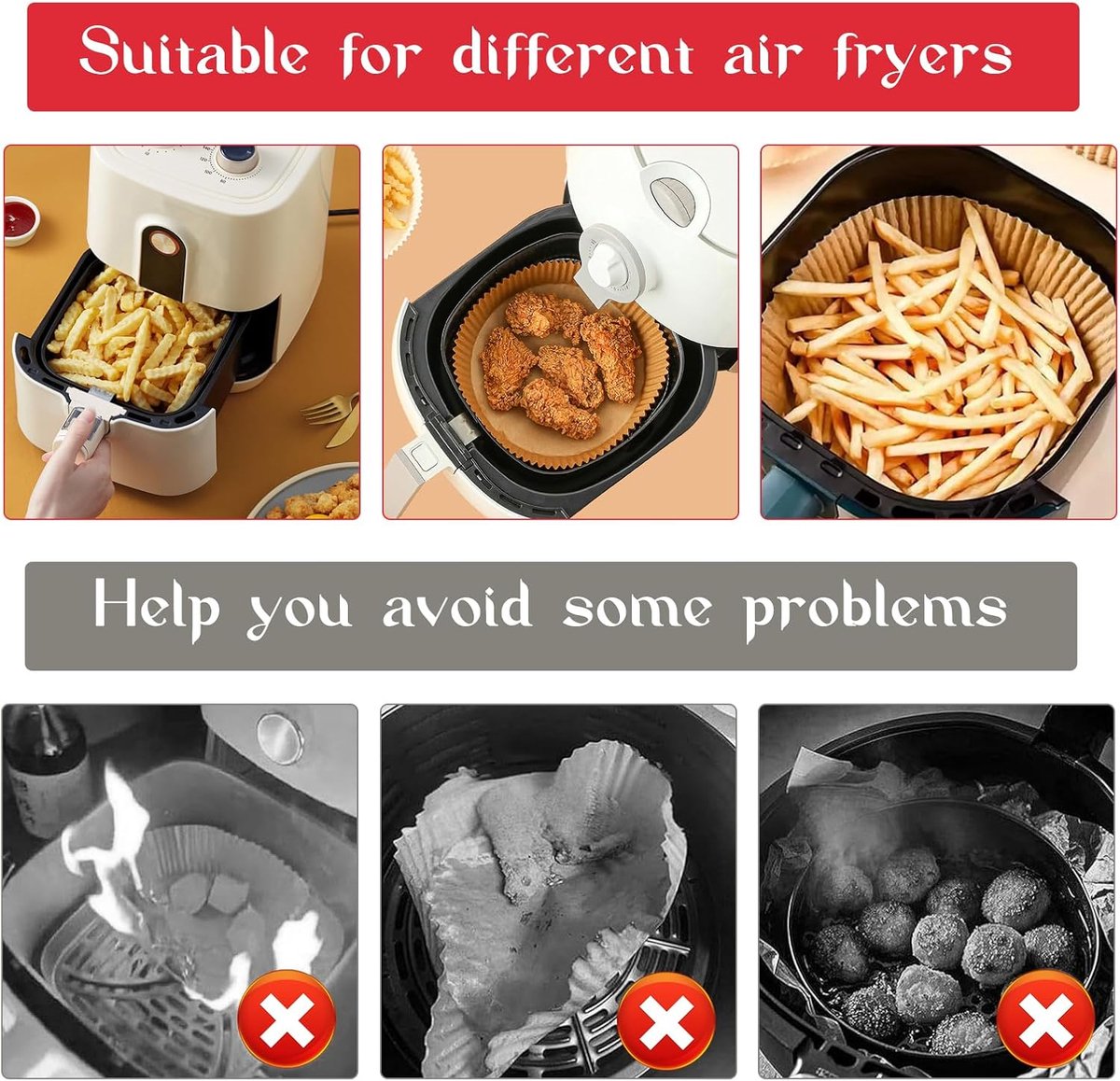 4 Magnetic Silicone Airfryer Loops – Safe for Parchment Paper and Disposable Liners – Magnetic Silicone Airfryer Strips – Ideal for Airfryer Accessories – Prevents Paper from Burning on Contact with the Heating Element – Red - Image 6