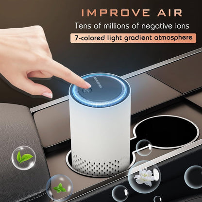 Air purifier - Negative ion air purifier - Air purifier for the home - Rooms up to 20 m² - Negative ion air purifier - Deodorizer - Ionizer - Wit - Image 4