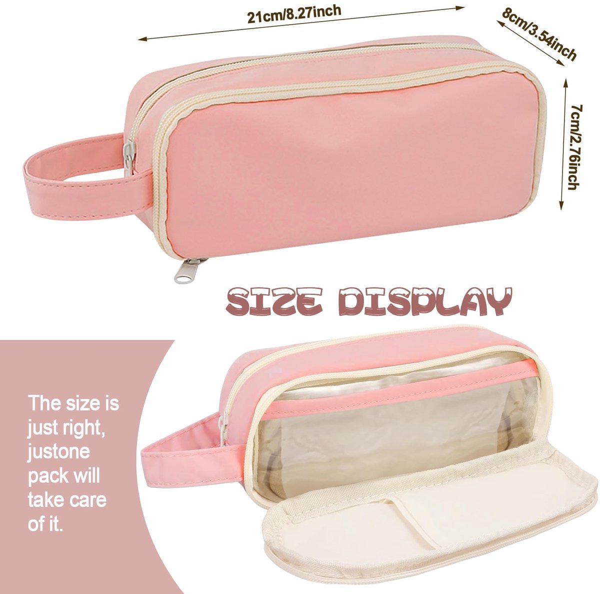 Pencil Case - Large Capacity - Waterproof and Expandable - Pencil Case for Boys and Girls - School Supplies - Suitable for Stationery, Makeup, Cosmetics, Travel, and Office Supplies - Pink - Image 7