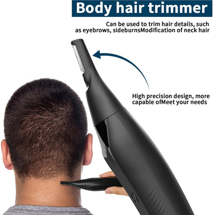 2-in-1 Nose Trimmer - Nose Trimmer - Eyebrow Trimmer - Men's - Women's - Nose Trimmer - Washable - USB Rechargeable - Black - Image 2