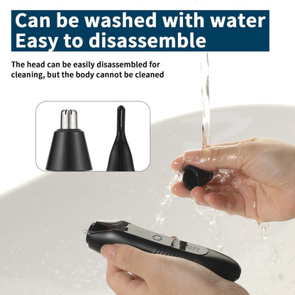 2-in-1 Nose Trimmer - Nose Trimmer - Eyebrow Trimmer - Men's - Women's - Nose Trimmer - Washable - USB Rechargeable - Black - Image 3