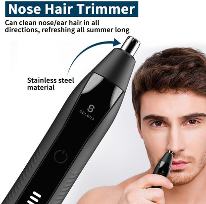 2-in-1 Nose Trimmer - Nose Trimmer - Eyebrow Trimmer - Men's - Women's - Nose Trimmer - Washable - USB Rechargeable - Black - Image 5