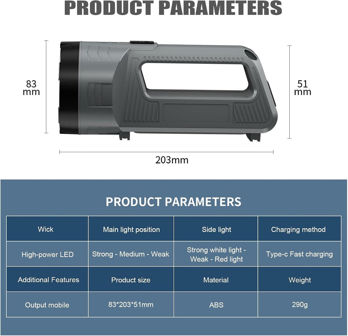 Rechargeable LED flashlight, powerful 6000 lumen outdoor emergency flashlight with 6 modes, USB data cable, IPX4 waterproof flashlight, suitable for camping/home/emergency use. - Image 6