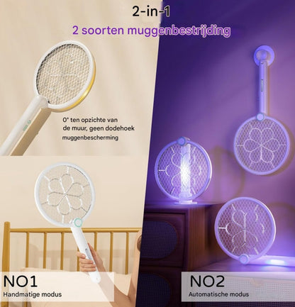 Electric Mosquito Swatter - Electric Fly Swatter - 2-in-1 Super Power V Electric Fly Swatter - 1200 mAh - Rechargeable Electric Fly Swatter - 180° Rotation - Type-C Charging Cable - Image 2
