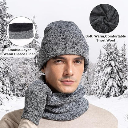 Beanie - Cotton beanie - Warm winter beanie - Scarf - Gloves - Touchscreen gloves - Ski mask - 3-in-1 beanie - Snowboard, skate, riding - Windproof and warm - Soft and comfortable - Warm fleece lining - Neck warmer - Image 4