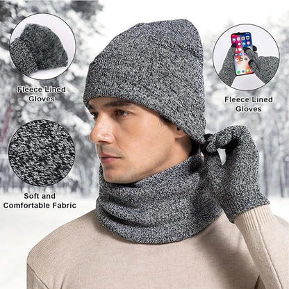 Beanie - Cotton beanie - Warm winter beanie - Scarf - Gloves - Touchscreen gloves - Ski mask - 3-in-1 beanie - Snowboard, skate, riding - Windproof and warm - Soft and comfortable - Warm fleece lining - Neck warmer - Image 5