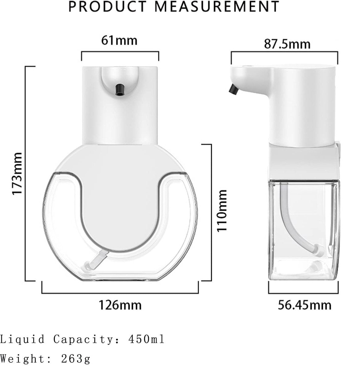 Automatic soap dispenser - 420 ml - USB rechargeable - Automatic foam dispenser - Foam technology - Infrared sensor - Suitable for bathroom, kitchen and office - Wit - Image 2