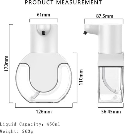 Automatic soap dispenser - 420 ml - USB rechargeable - Automatic foam dispenser - Foam technology - Infrared sensor - Suitable for bathroom, kitchen and office - Wit - Image 2