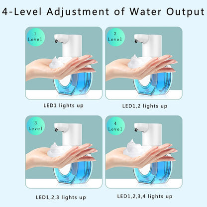 Automatic soap dispenser - 420 ml - USB rechargeable - Automatic foam dispenser - Foam technology - Infrared sensor - Suitable for bathroom, kitchen and office - Wit - Image 4