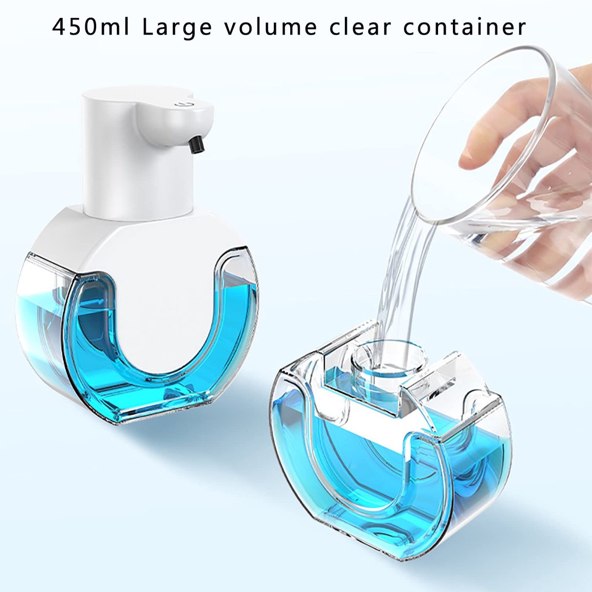 Automatic soap dispenser - 420 ml - USB rechargeable - Automatic foam dispenser - Foam technology - Infrared sensor - Suitable for bathroom, kitchen and office - Wit - Image 6