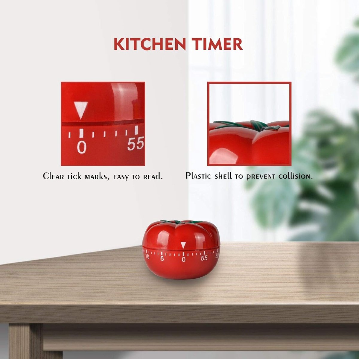Mechanical Kitchen Timer with Tomato-Shaped Countdown - Image 2