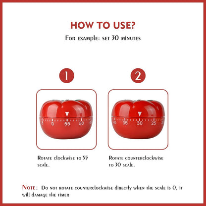 Mechanical Kitchen Timer with Tomato-Shaped Countdown - Image 6