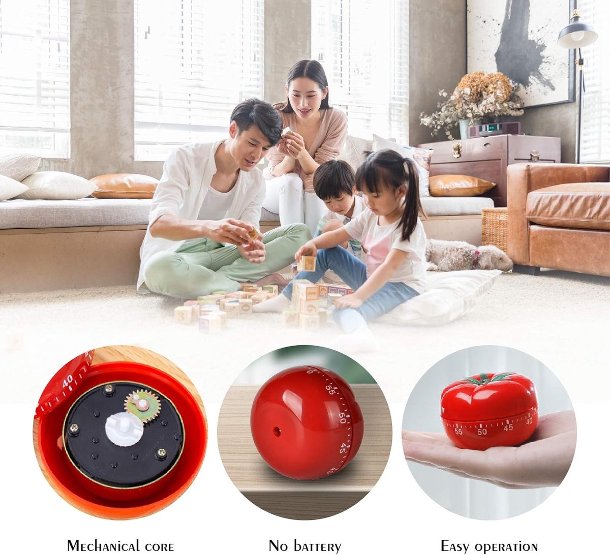 Mechanical Kitchen Timer with Tomato-Shaped Countdown - Image 7