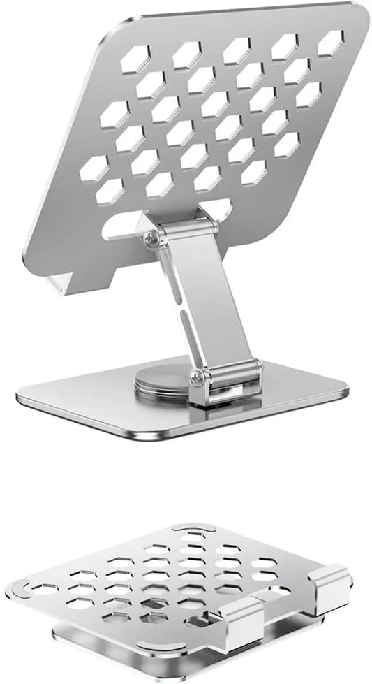 Universal tablet stand - Adjustable elasticity - Foldable at multiple angles (silver)