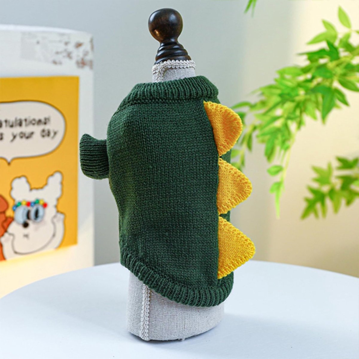 Dog Coat - Dog Sweater - Sweaters for Small Dogs - Dog Sweater - Cute Dinosaur Sweater - Soft and Comfortable Winter Clothes - Warm Knit Cat Sweater - Perfect for Christmas - Puppy Shirts - Christmas - Size M - Image 2