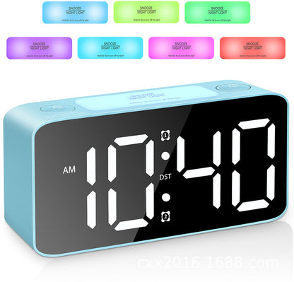 Wekker - Digital Alarm Clock - Wekker Children's Alarm Clock - LED Alarm Clock - Wekker with Color Mirror - 15 Color Modes - Large 7-inch Screen - 3 Brightness Levels - Night Light - Adjustable Volume - 12/24 Hour Time - Mains Powered Alarm Clock - For Ch - Image 2