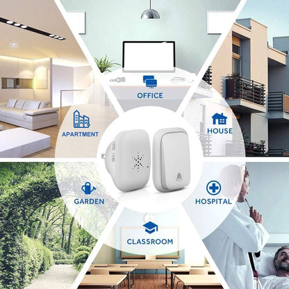 Wireless Doorbell - Doorbells - Wireless Doorbell - Standalone Doorbell - No Battery Required - Wireless Doorbell - 150m Range, Waterproof Button - With 38 Ringtones - 4 Volume Levels and LED - With - Image 2