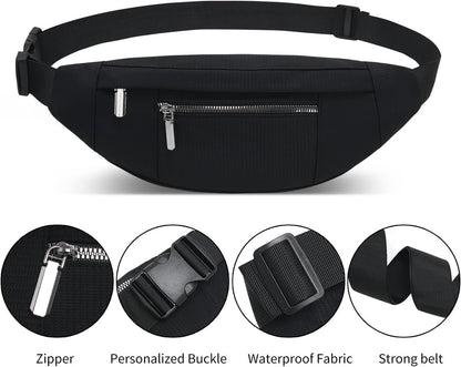 Fanny pack - Men's fanny pack - Women's fanny pack - Waterproof men's fanny pack - Unisex fanny pack - Travel and hiking fanny pack - with adjustable shoulder strap (black) - Image 4