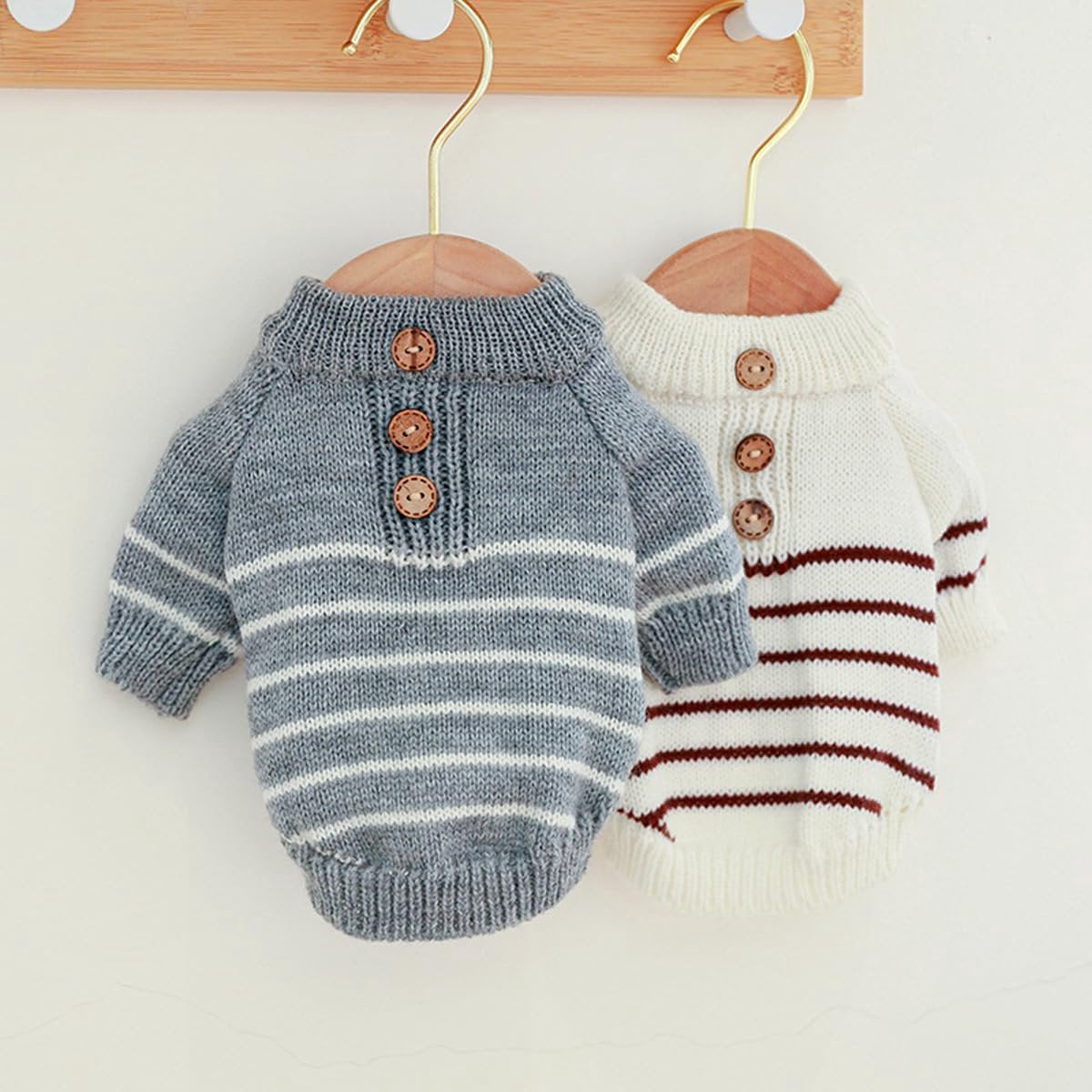 Dog Coat - Dog Sweater - Dog Jumpsuit - Cat Overalls - Striped Puppy Sweater Coat - Puppy Pyjamas - Dog Sweatshirt - Perfect for Party Costumes - Grijs - Party Decoration - Christmas - Size XL - Image 3