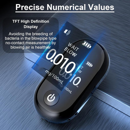 Breathalyzer - Rechargeable breathalyzer - Digital breathalyzer - Digital breathalyzer without mouthpiece - Breathalyzer with detector - Alarm with LED display - Image 2