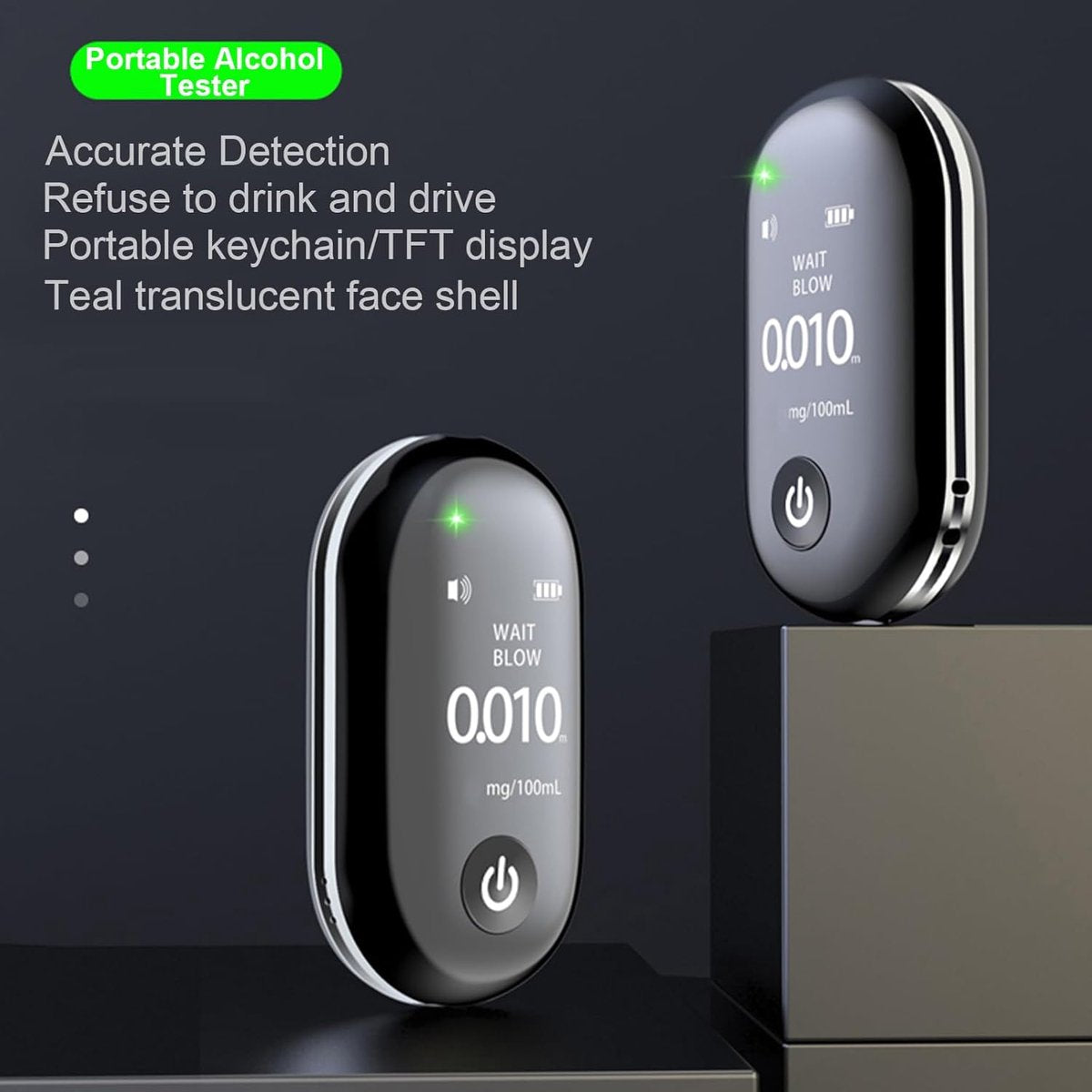 Breathalyzer - Rechargeable breathalyzer - Digital breathalyzer - Digital breathalyzer without mouthpiece - Breathalyzer with detector - Alarm with LED display - Image 3
