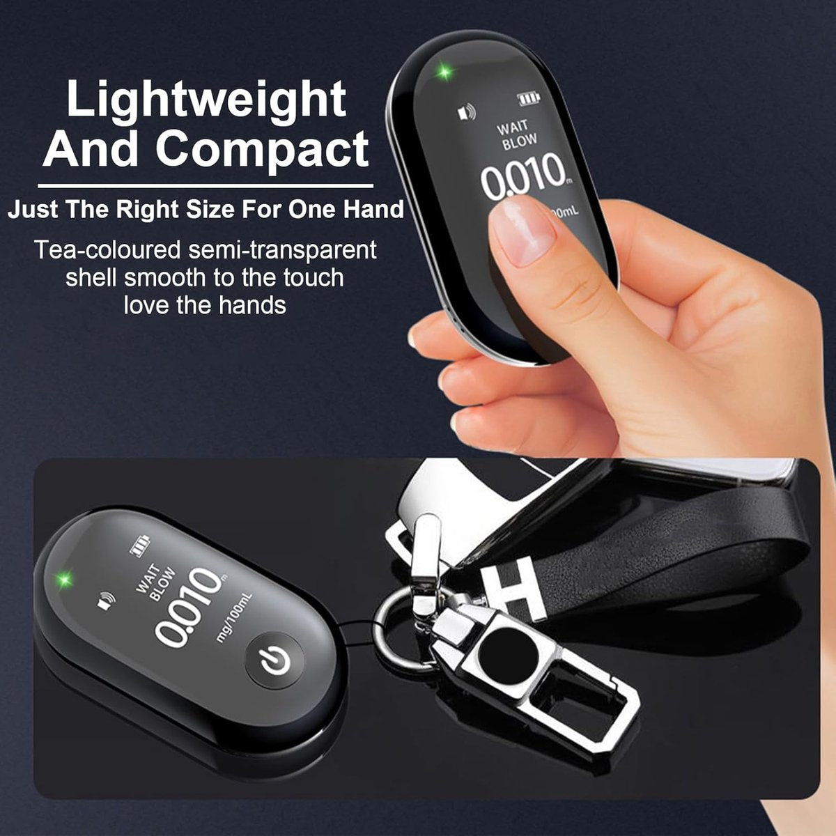 Breathalyzer - Rechargeable breathalyzer - Digital breathalyzer - Digital breathalyzer without mouthpiece - Breathalyzer with detector - Alarm with LED display - Image 4