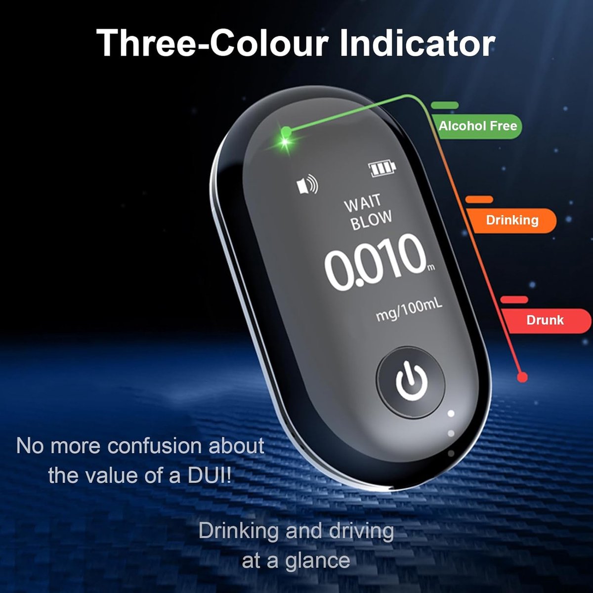 Breathalyzer - Rechargeable breathalyzer - Digital breathalyzer - Digital breathalyzer without mouthpiece - Breathalyzer with detector - Alarm with LED display - Image 5