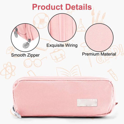 Pencil case - Boy's pencil case - Girl's pencil case - School cases - Large pencil case - 3-compartment pencil case - School supply organizer - For boys and girls (pink) - Image 4