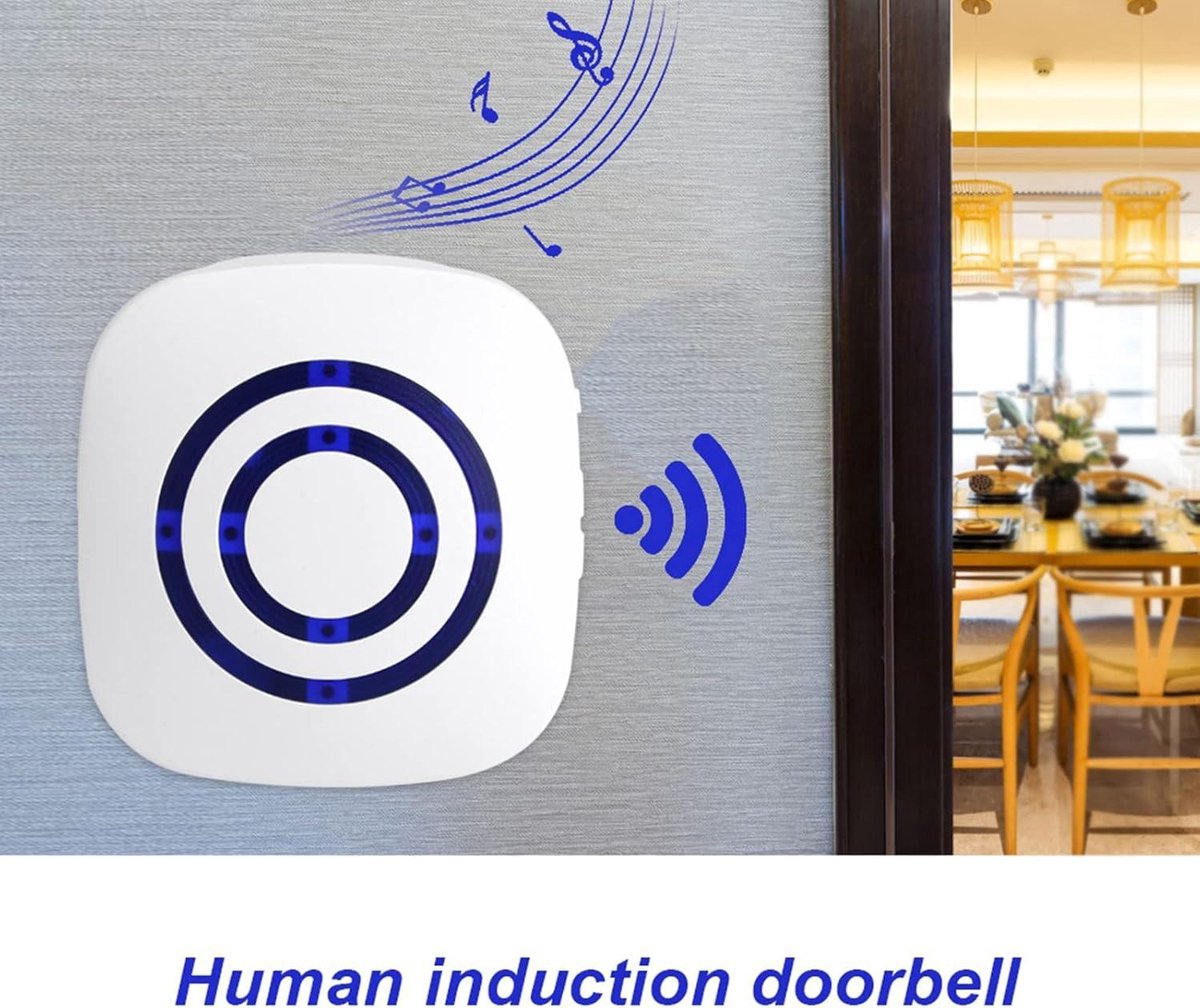 Infrared motion detector, wireless alarm, doorbell with receiver and transmitter - 38 ringtones, LED indicators - Best quality. - Image 3