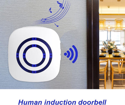 Infrared motion detector, wireless alarm, doorbell with receiver and transmitter - 38 ringtones, LED indicators - Best quality. - Image 3