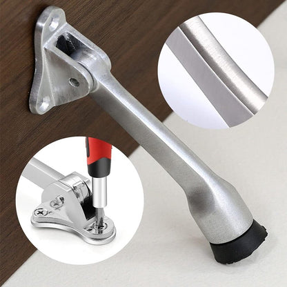 Set of 2 One Touch Adjustable Metal Doorstops - Zinc Alloy Doorstop with Rubber Buffer, 13 cm, for Indoor and Outdoor Use - Image 4