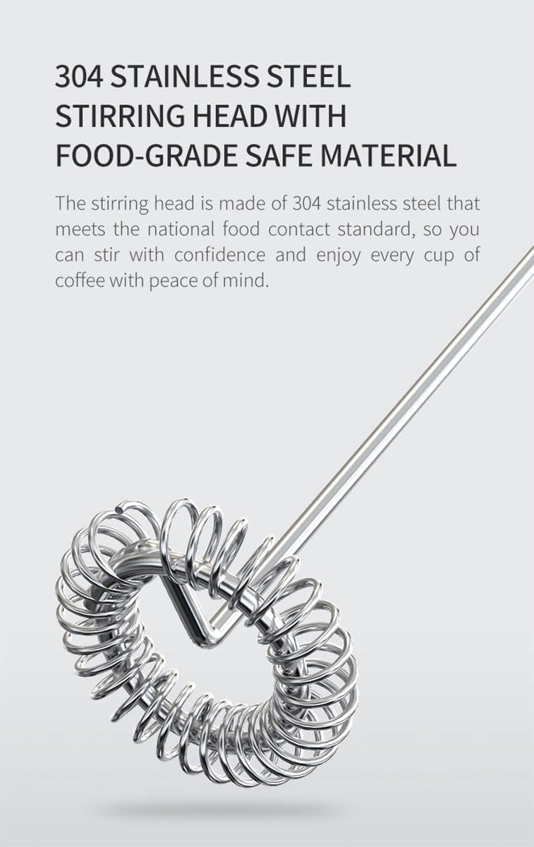 Milk frother - Milk frother - Electric milk frother - Milk frother with stand - Portable battery-operated milk frother - Manual milk frother with stand - Handheld frother for coffee blender - For lattes, cappuccinos, and coffee cream - Image 5