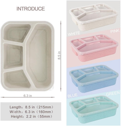 Lunch boxes - adult lunch box - child lunch box - snack box - 4-pack - compact - stackable - four colors - BPA-free, reusable - designed for portion control - School and restaurant meals - Image 2