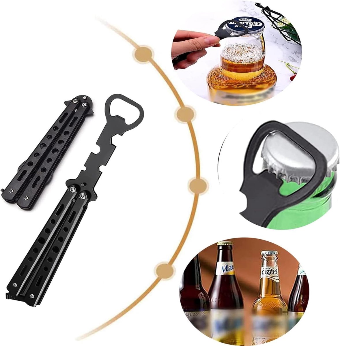 Bottle opener - set of 2 bottle openers - butterfly bottle opener - beer bottle opener - multifunctional bottle opener - butterfly bottle opener - for beer - soft drinks - cocktail shaker bar supplies - Image 5
