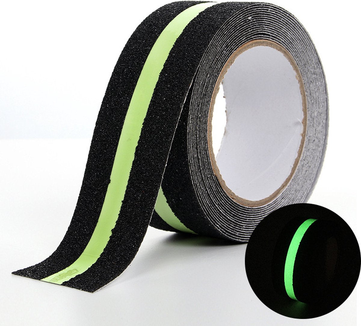 Anti-slip adhesive tape - 2 rolls - Safety tape - Stair tape - Anti-slip tape - For stepladders, ladders, and outdoor use - Glows in the dark - Black - 5 cm x 5 m - Image 8