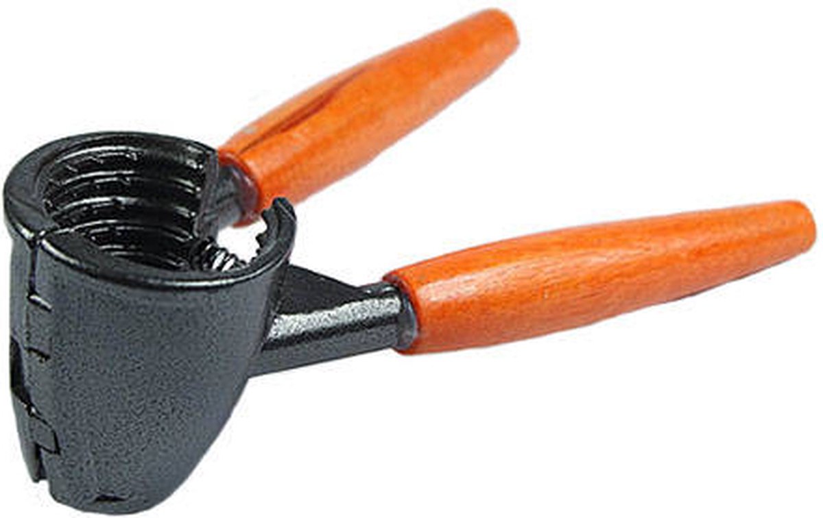 TR Goods - Steel nutcracker with wooden handle - Suitable for all nuts, including walnuts, hazelnuts and almonds