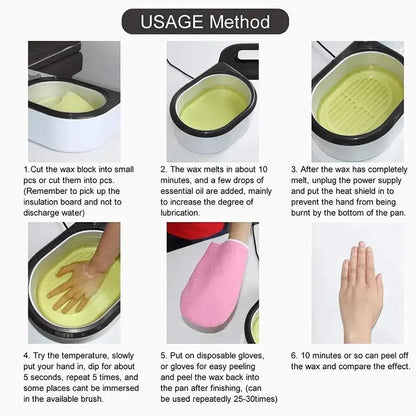 Paraffin wax warmer - Candle wax melting pot with handle and heat-insulating plate - Fast and adjustable heating - 2 speeds - Large 2000ml capacity and easy to use - For skin treatment (Wit) - Image 2