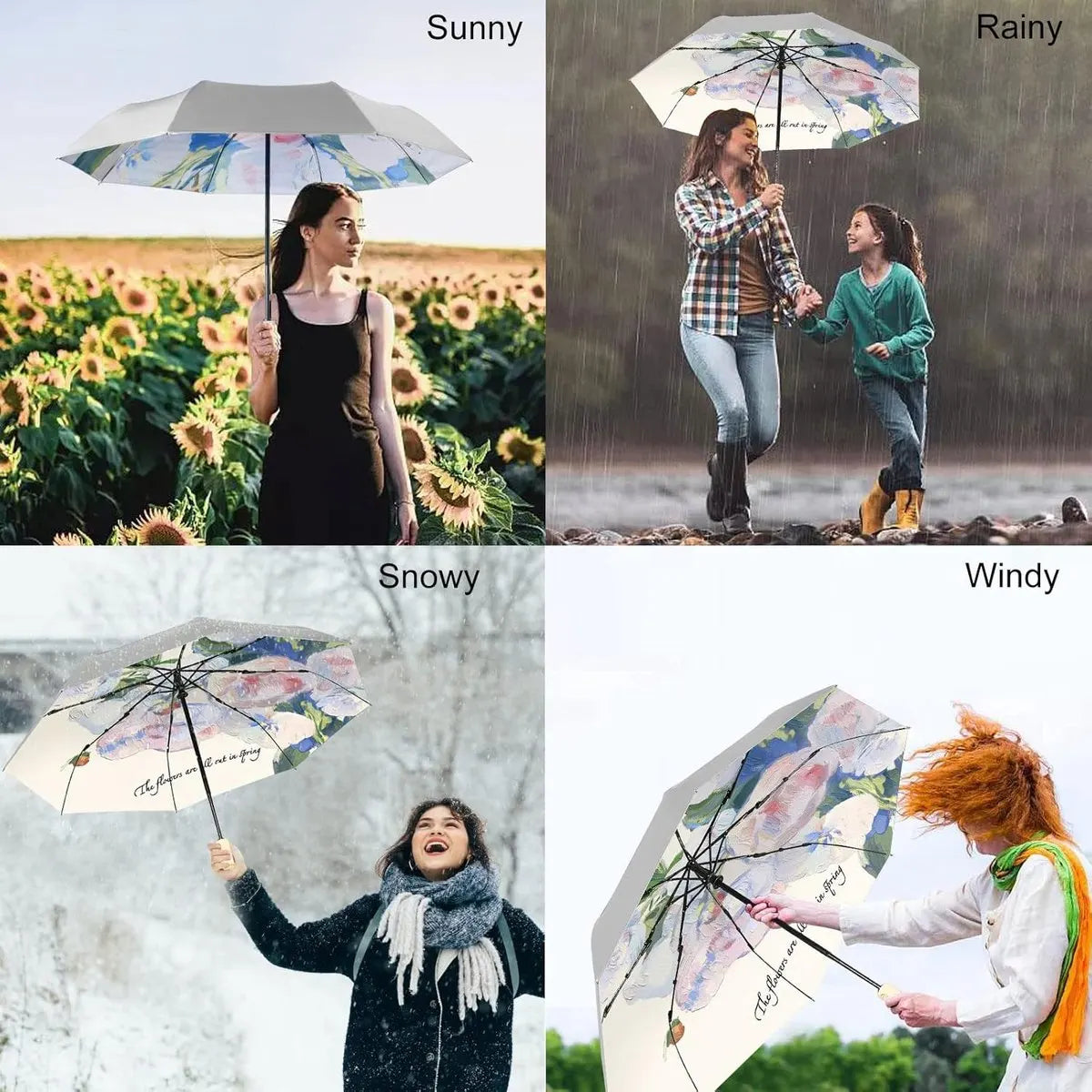 Automatic umbrella, parasol, automatic folding anti-ultraviolet umbrella for women, windproof and rainproof, mini umbrella, 8-rib umbrella, suitable for adults and children, travel parasol - Image 3