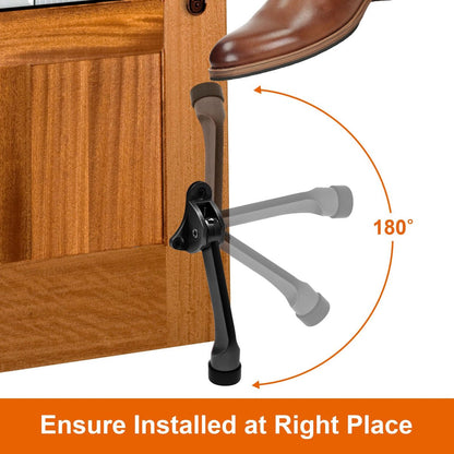 Set of 2 heavy-duty stainless steel doorstops with non-slip rubber tips for heavy doors, adjustable, door handle protection, 13 cm, black - Image 3