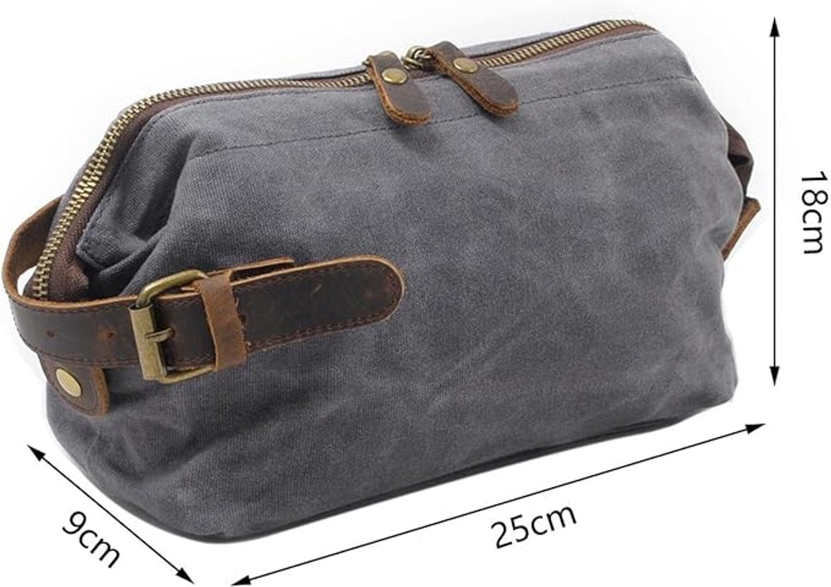 Men's Toiletry Bag - Women's Toiletry Bag - Toiletry Bag with Hook - Waterproof Vintage Canvas - Suitable for Men and Women - Makeup Bag - Travel Toiletry Bag - Image 2