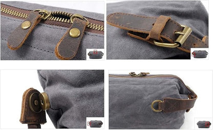 Men's Toiletry Bag - Women's Toiletry Bag - Toiletry Bag with Hook - Waterproof Vintage Canvas - Suitable for Men and Women - Makeup Bag - Travel Toiletry Bag - Image 4