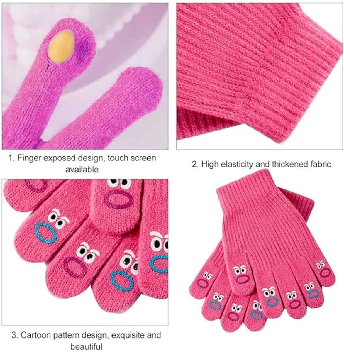 Winter gloves - Men's gloves - Women's gloves - Touchscreen gloves - Winter gloves - Perfect for skiing, cycling, walking, camping and Christmas - Christmas gift idea - Roses - Image 2