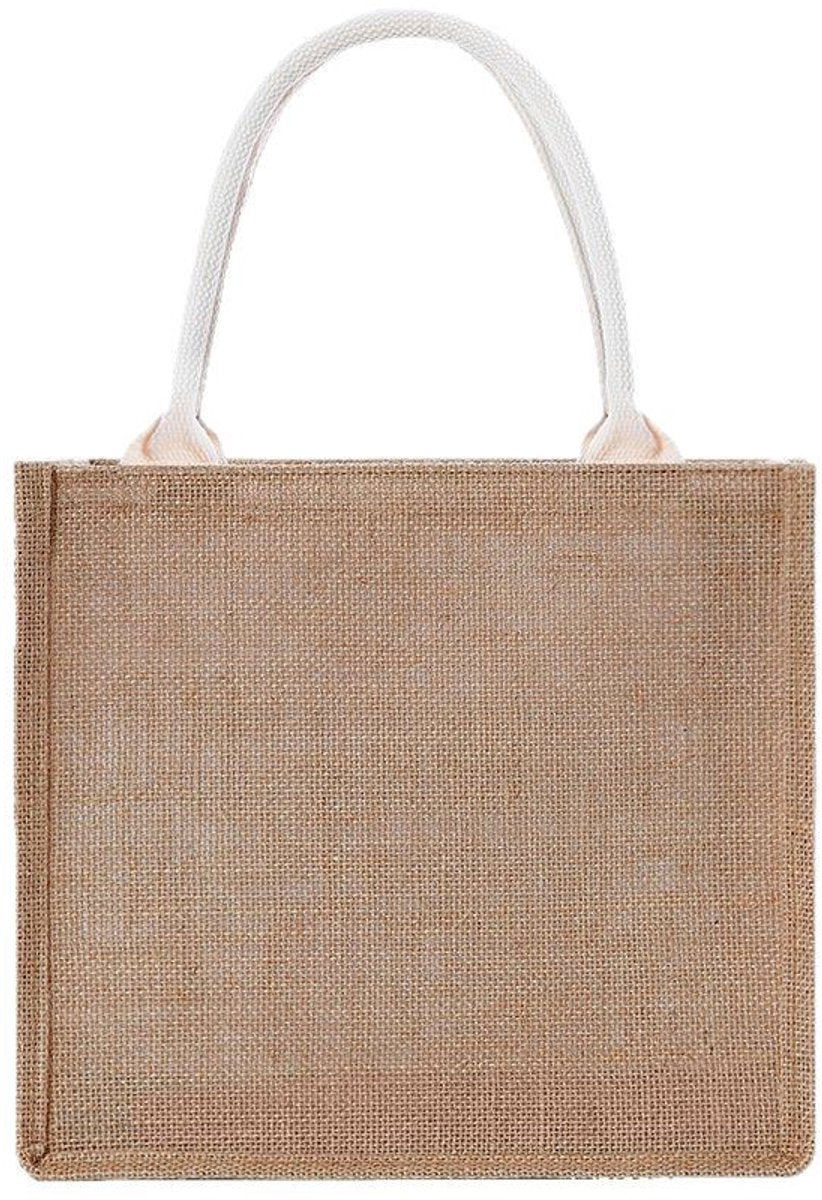 Medium-sized jute tote bag/shopping bag