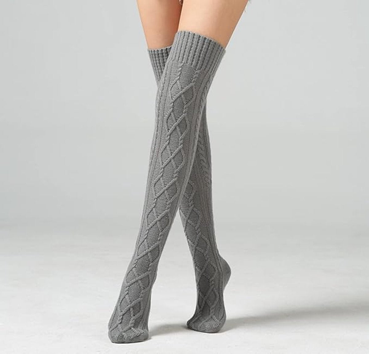 Socks - Women's knee-high socks - Cable knit knee-high socks - Stockings - Knee-high socks - Winter warmth - Tights - Knee support socks - Women - Girls - Pain relief