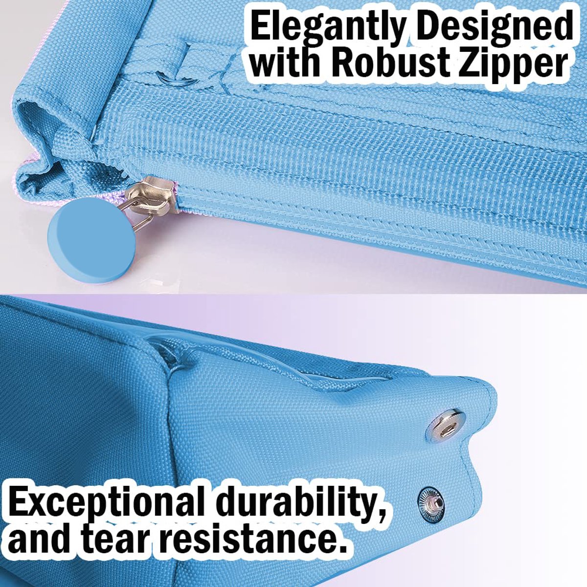 Pencil case - Pencil case - Storage bag - Pencil case - Boy's pencil case - Girl's pencil case - School cases - Portable school pencil case - 20x9x10cm - Blue - Image 3