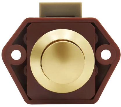 5-Piece Push Button Lock - Push Button for Motorhome - Door Lock - Locking Button for Shutter Door - For Camping, RV, Motorcycle, Caravan - Brown - Image 3