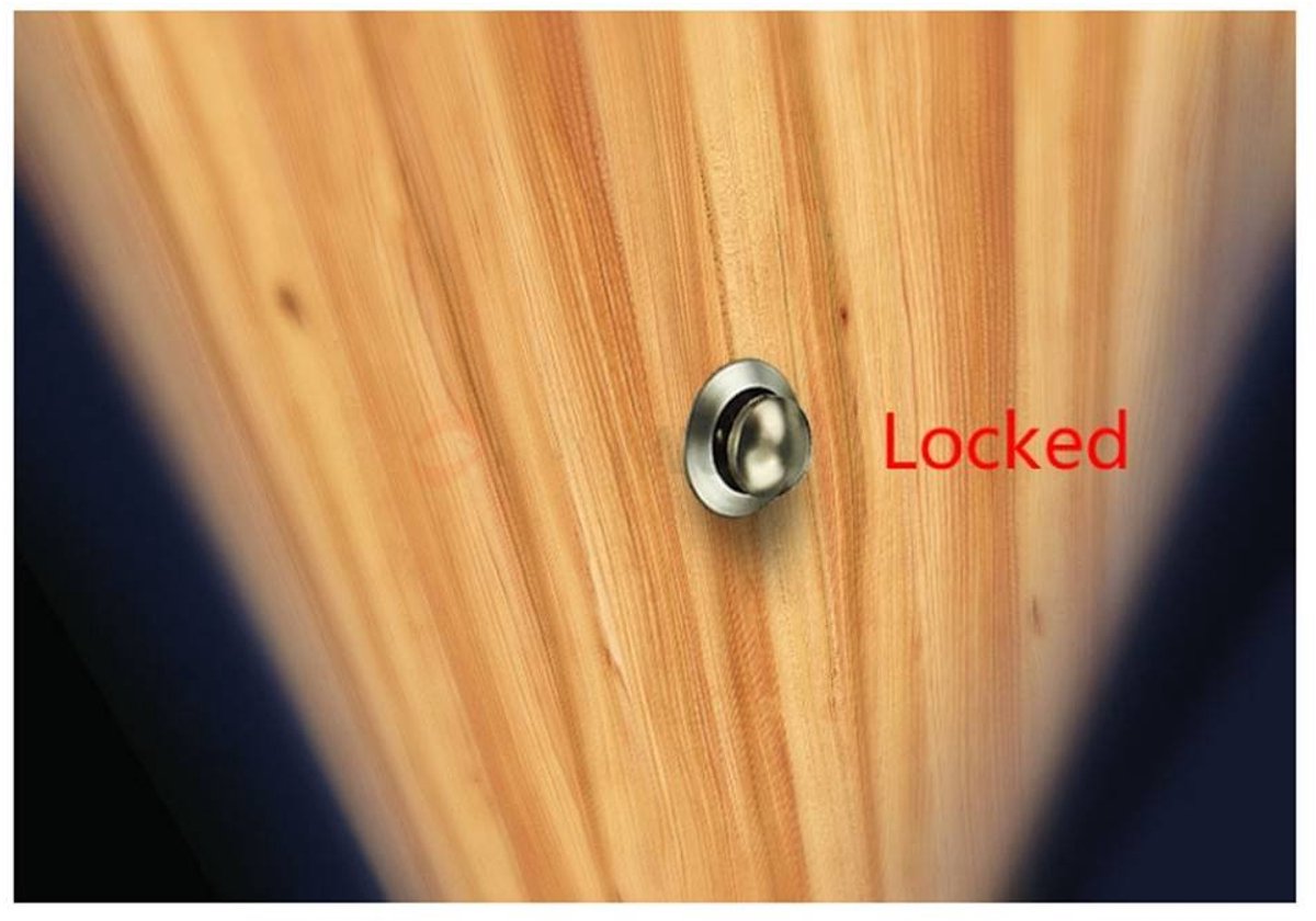5-Piece Push Button Lock - Push Button for Motorhome - Door Lock - Locking Button for Shutter Door - For Camping, RV, Motorcycle, Caravan - Brown - Image 4