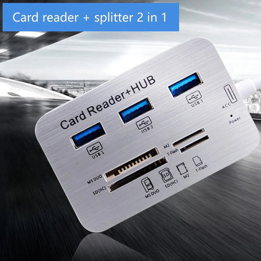 USB 3.0 Hub with 3-Port Splitter and Memory Card Reader - SD/TF/Micro SD Card Reader - USB 3.0 Hub - Image 2