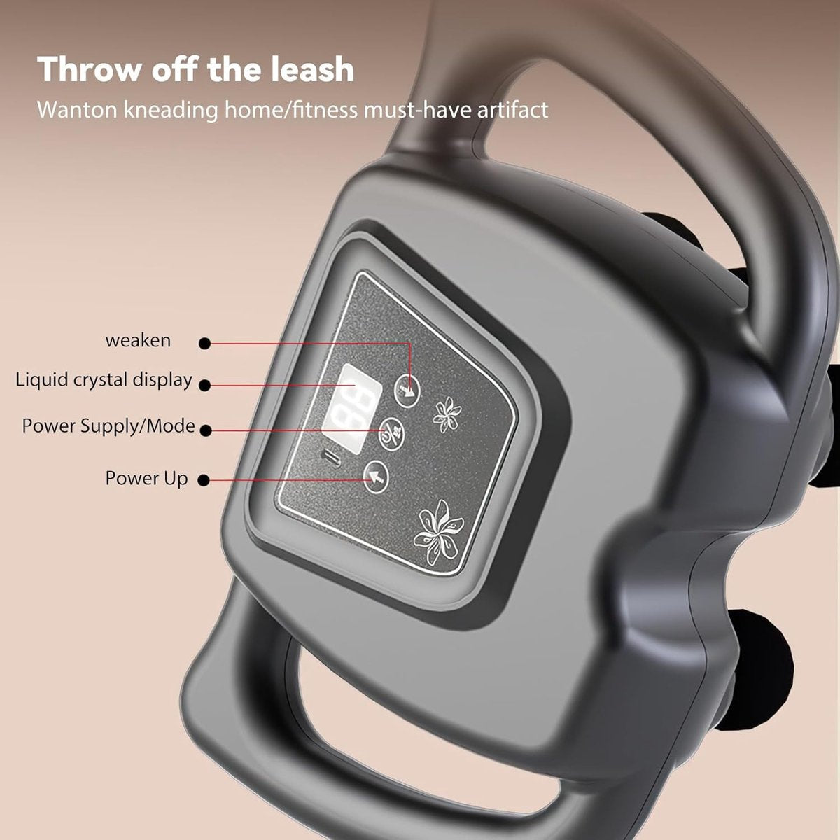 Hoofdmassagepistool - Electric handmassage apparatus - 6 stands - 99 snelheden - Met oplaadbaar type C - For training-volledige lichaamsmassage - For diepe weefselmassage (16 koppen - gray) - Image 3