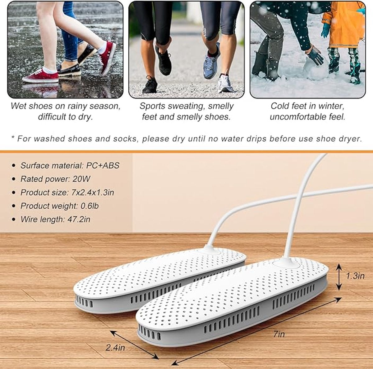 Shoe dryer - Women's shoes - Electric shoe dryer - Boot dryer - Boot warmer - Ozone deodorizer with timer function - No noise - Sturdy cord - Image 2